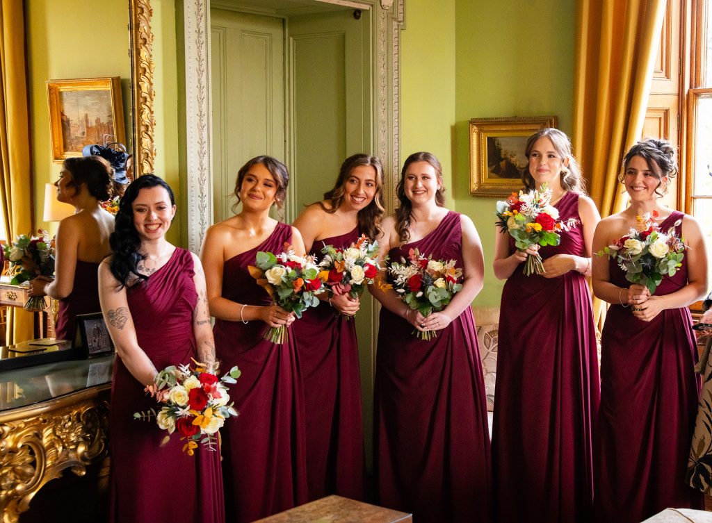 cluny castle bridesmaids wedding photos at cluny castle natural luxury wedding photographs aberdeen